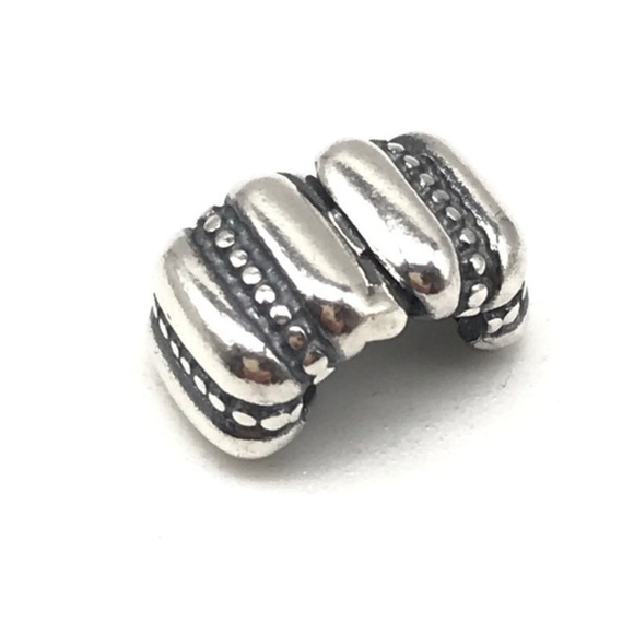 Pandora 925 Dots & Ridges Crazy Clip Rare Retired Bead Charm - Picture 4 of 6